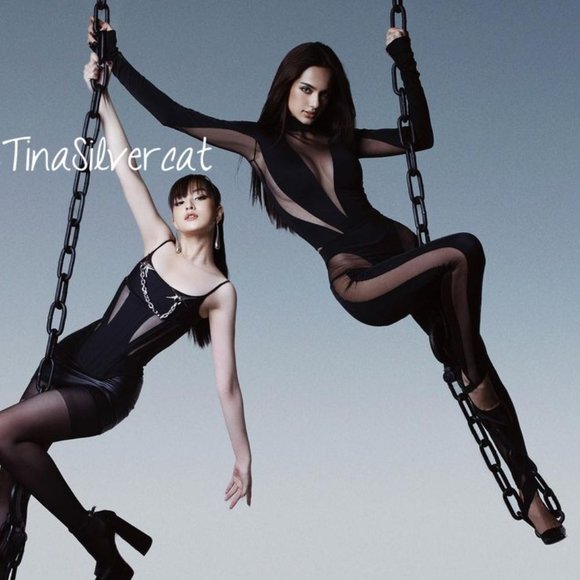 Mugler X H&M Mesh-paneled Stirrup Leggings Black NWT - Picture 9 of 16